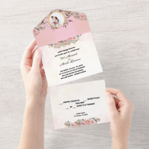 Élégant Faire-part de mariage Floral