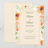 Élégant faire-part de mariage floral (Devant / Derrière)