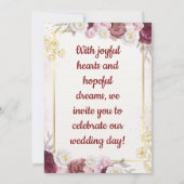 Élégant Faire-part de mariage Floral (Dos)