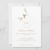 Élégant Faire-part de mariage Floral (Devant)