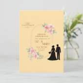 Élégant Faire-part de mariage Floral (Debout devant)