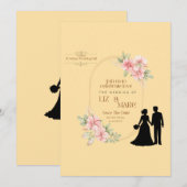 Élégant Faire-part de mariage Floral (Devant / Derrière)