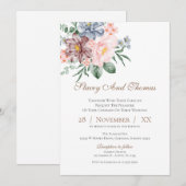 Élégant Faire-part de mariage Floral (Devant / Derrière)
