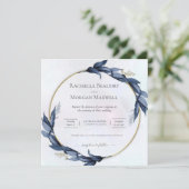 Élégant Faire-part de mariage Floral (Debout devant)