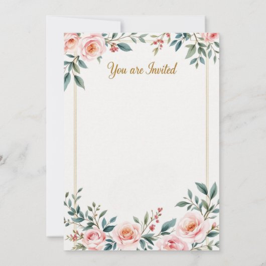 Élégant Faire-part de mariage Floral (Dos)