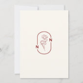 Élégant faire-part de mariage floral (Dos)