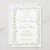 Elégant Faire-part de mariage Floral (Devant)