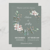 Élégant Faire-part de mariage Floral (Devant / Derrière)