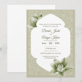 Élégant Faire-part de mariage floral (Devant / Derrière)