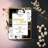 Élégant Faire-part de mariage Floral À Main | Bla