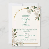 Élégant Faire-part de mariage Floral Arc | rustiqu (Devant)