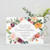 Élégant Faire-part de mariage Floral Automne (Debout devant)