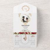 Élégant Faire-part de mariage Floral Beige (Dehors)