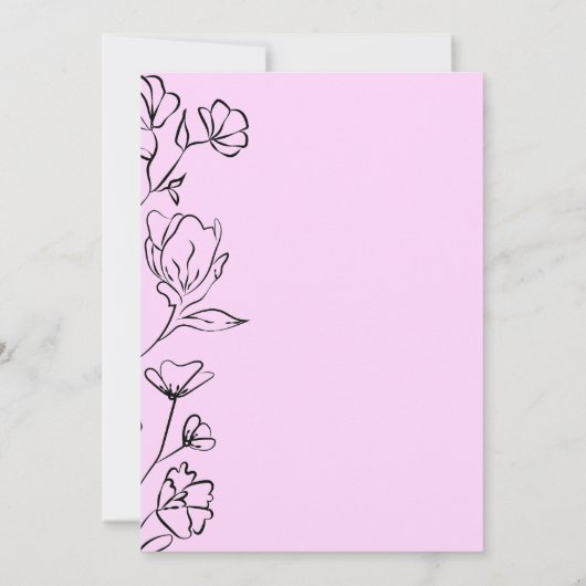 Élégant Faire-part de mariage floral blanc (Dos)