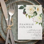 Elégant Faire-part de mariage Floral Blanc