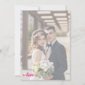 Élégant Faire-part de mariage Floral Bleu (Dos)