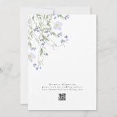Élégant Faire-part de mariage Floral Bleu (Dos)
