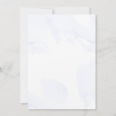 Élégant Faire-part de mariage Floral Bleu (Dos)