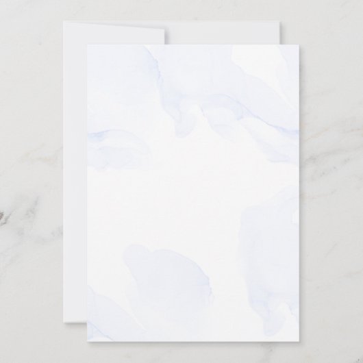 Élégant Faire-part de mariage Floral Bleu (Dos)