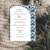 Elégant Faire-part de mariage Floral bleu