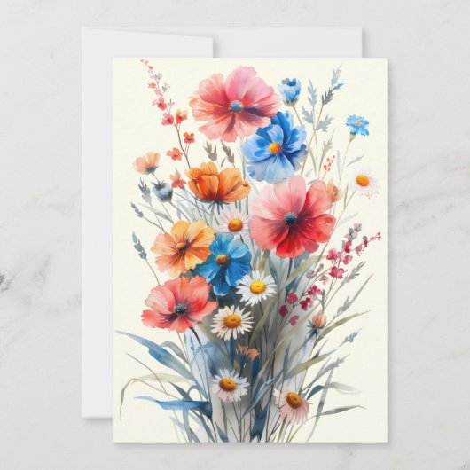 Élégant Faire-part de mariage floral Blush de la M (Dos)