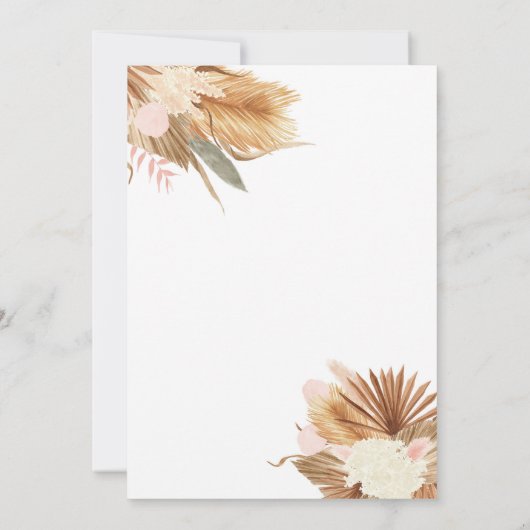 Élégant Faire-part de mariage Floral Boho Moderne (Dos)