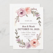 Élégant Faire-part de mariage Floral | Brouiller (Devant / Derrière)