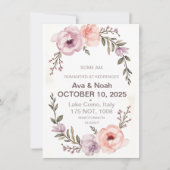 Élégant Faire-part de mariage Floral | Brouiller (Devant)