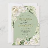 Élégant faire-part de mariage floral de sauge d'iv (Devant)
