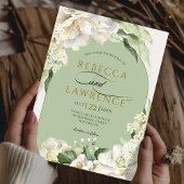 Élégant faire-part de mariage floral de sauge d'iv