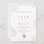 Élégant Faire-part de mariage Floral & Dîner Menu (Dos)