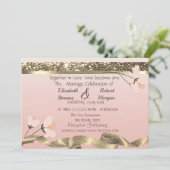 Élégant Faire-part de mariage Floral élégant (Debout devant)