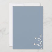 Elégant Faire-part de mariage Floral en Beige Bleu (Dos)