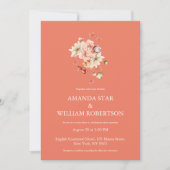 Élégant Faire-part de mariage floral en terre cuit (Devant)