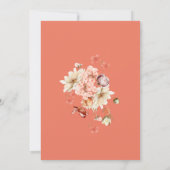 Élégant Faire-part de mariage floral en terre cuit (Dos)