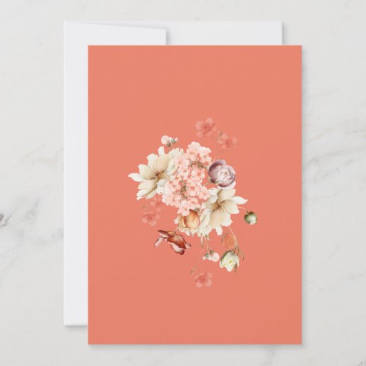 Élégant Faire-part de mariage floral en terre cuit (Dos)