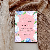 Élégant Faire-part de mariage Floral Hydrangea