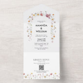 Élégant Faire-part de mariage Floral & Jeu RSVP (À l'intérieur)