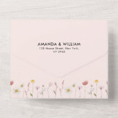 Élégant Faire-part de mariage Floral & Jeu RSVP (Verso)