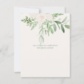 Élégant Faire-part de mariage floral Magnolia Sage (Dos)