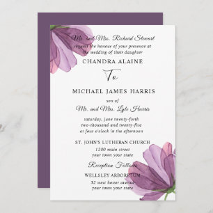 Élégant Faire-part de mariage Floral Moderne