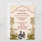 Élégant Faire-part de mariage Floral Or (Devant)