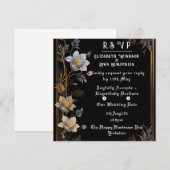 Elégant Faire-part de mariage Floral Or & Argent (Devant / Derrière)