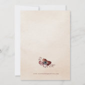 Elégant Faire-part de mariage Floral Or Bourgogne (Dos)