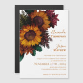 Élégant Faire-part de mariage floral orange brûlé (Devant / Derrière)