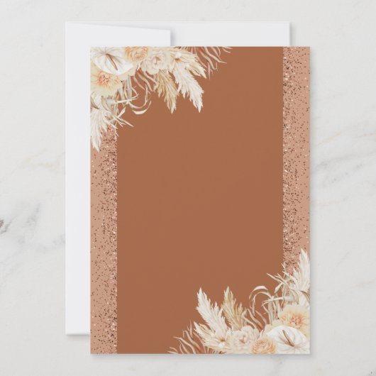 Élégant Faire-part de mariage Floral Pampas Grass (Dos)