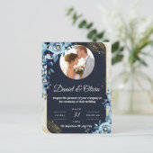 Élégant Faire-part de mariage floral par carte pos (Debout devant)