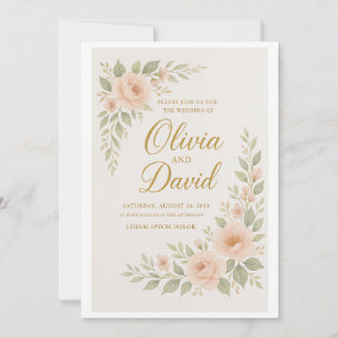 "Élégant Faire-part de mariage Floral Personnali