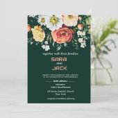 Elégant Faire-part de mariage Floral - Personnalis (Debout devant)