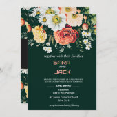 Elégant Faire-part de mariage Floral - Personnalis (Devant / Derrière)